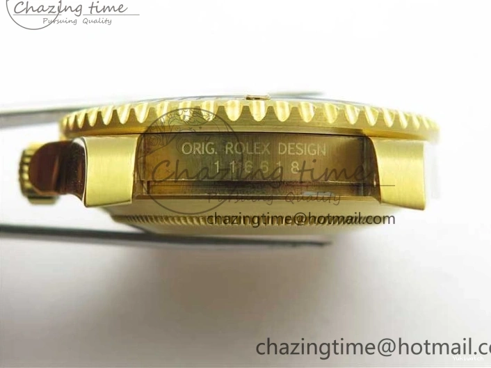 LN A2836 YG Dial Best Edition Wrapped Wrapped Bracelet Submariner Black 116618 D1F YG on 0207